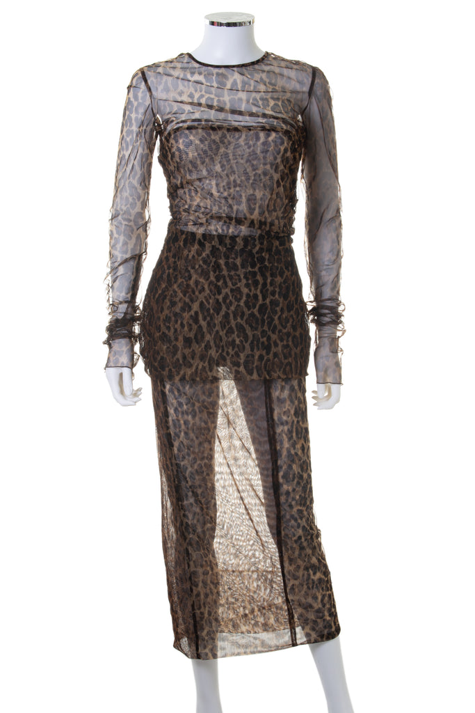 Dolce and Gabbana Sheer Leopard Top and Skirt - irvrsbl