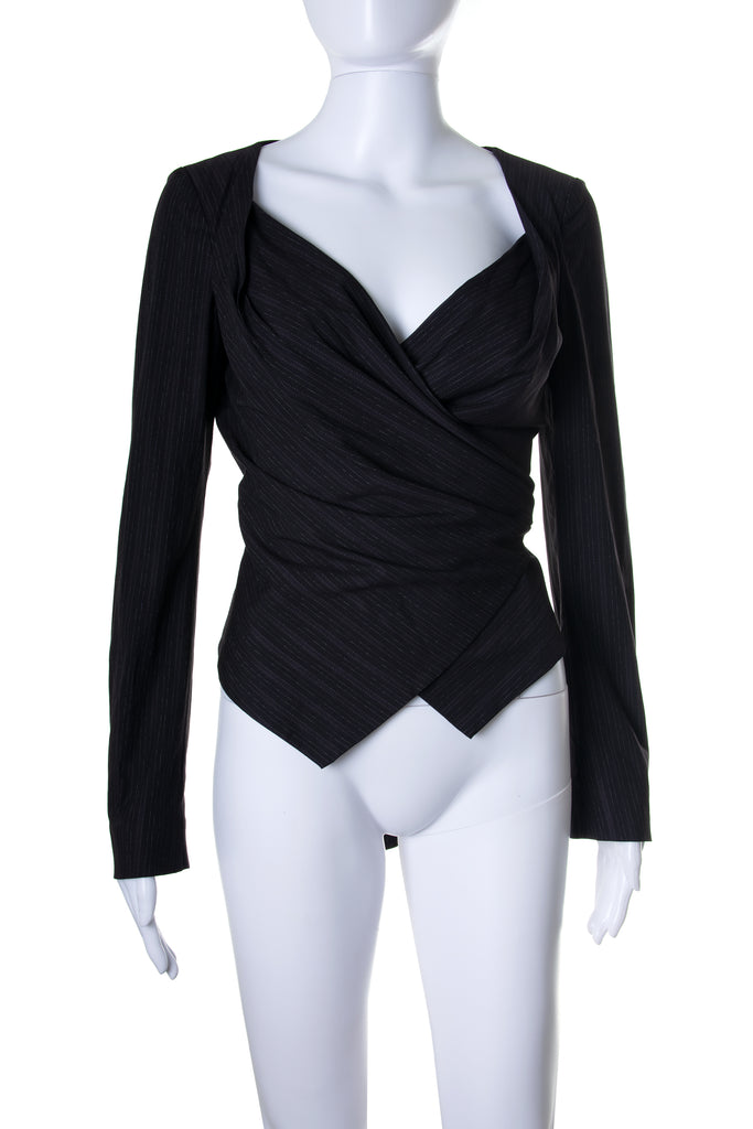Vivienne Westwood Pinstripe Wrap Jacket - irvrsbl