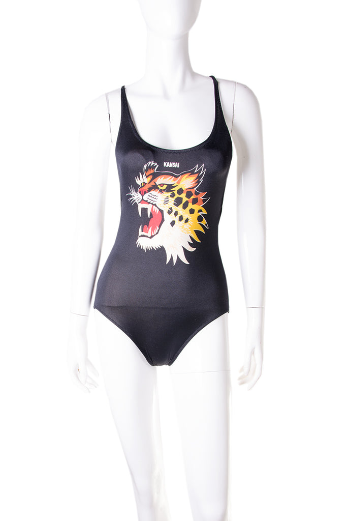 Kansai Yamamoto Tiger Print Swimsuit - irvrsbl