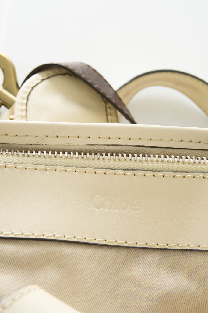 ChloeEquestrian Handbag in Cream- irvrsbl