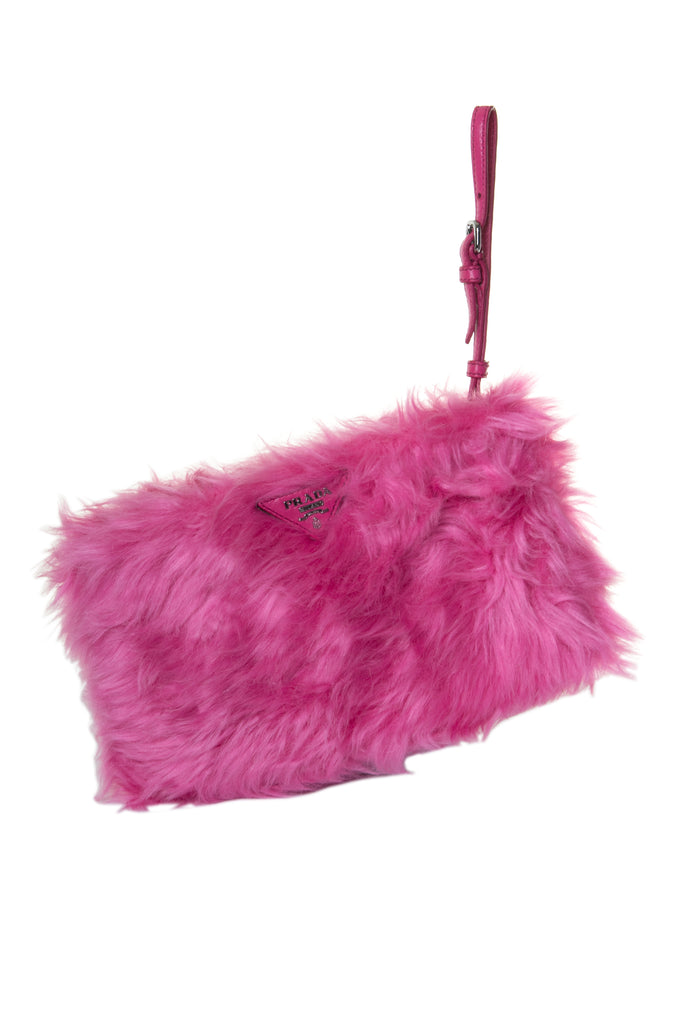 Prada Pink Eco Fur Clutch - irvrsbl