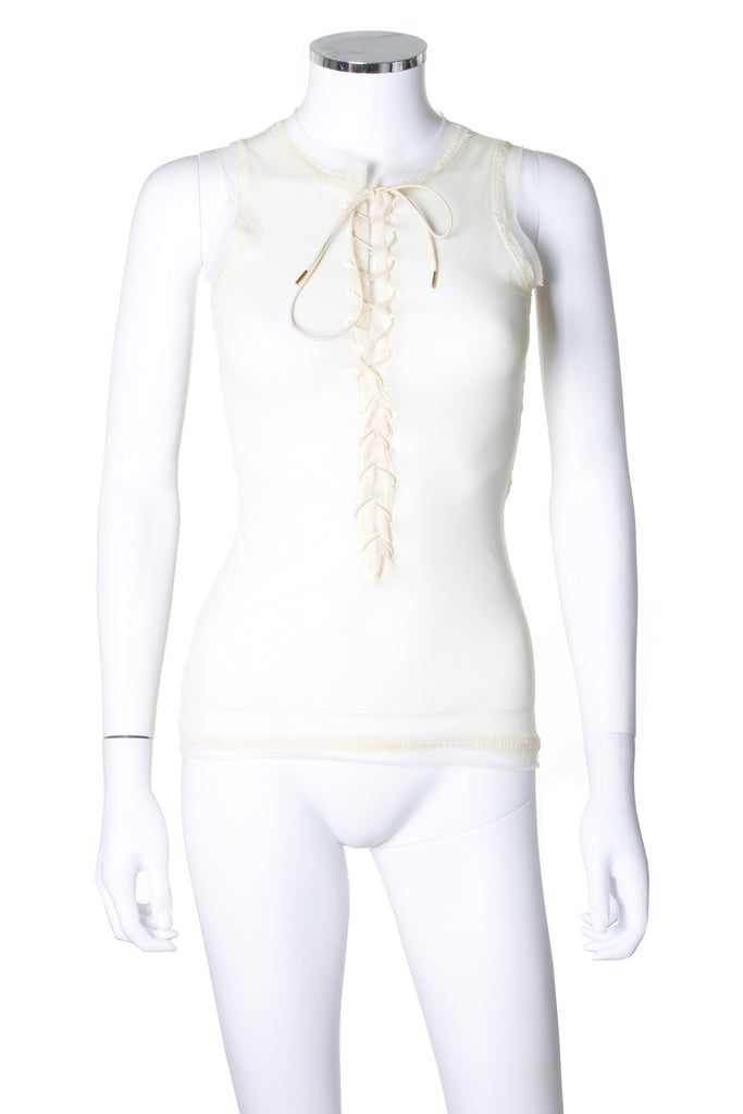 Jean Paul Gaultier Lace Up Mesh Top - irvrsbl