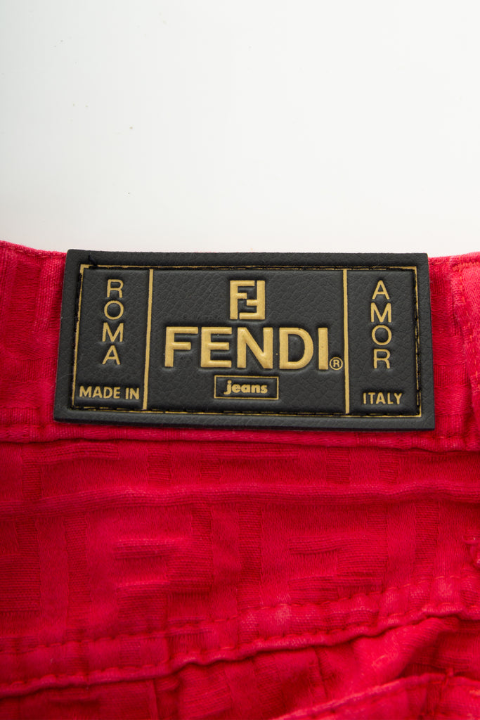 Fendi Red Monogram Jeans - irvrsbl