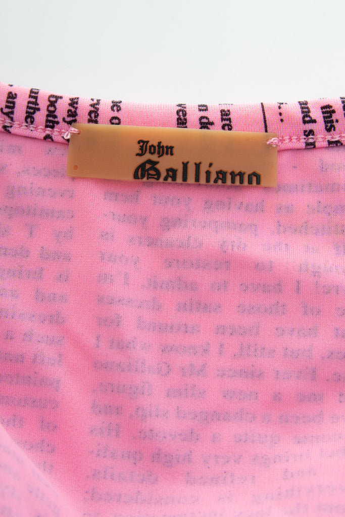 John Galliano Gazette Top in Pink - irvrsbl