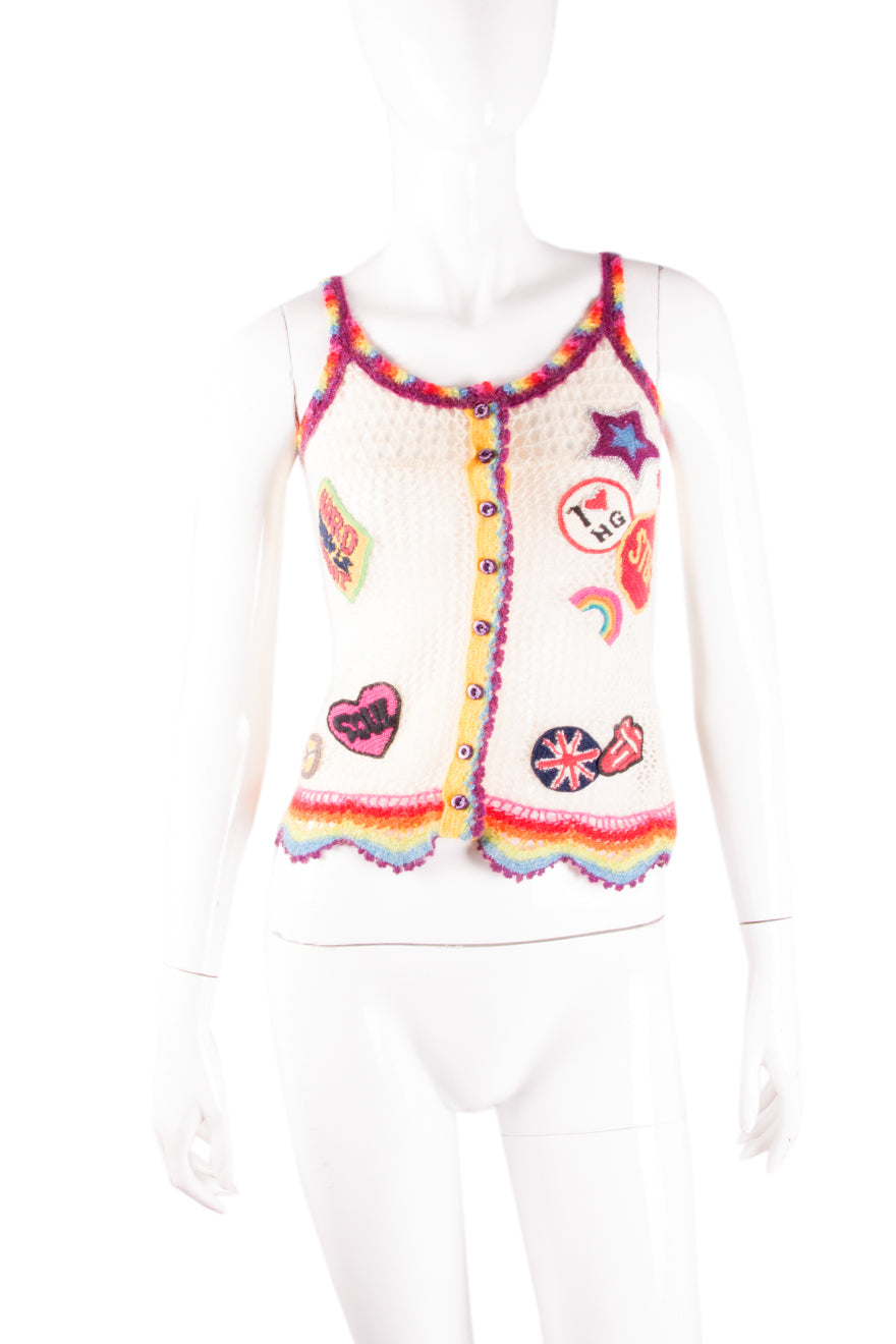 Hysteric Glamour Crochet Top with Patches | irvrsbl