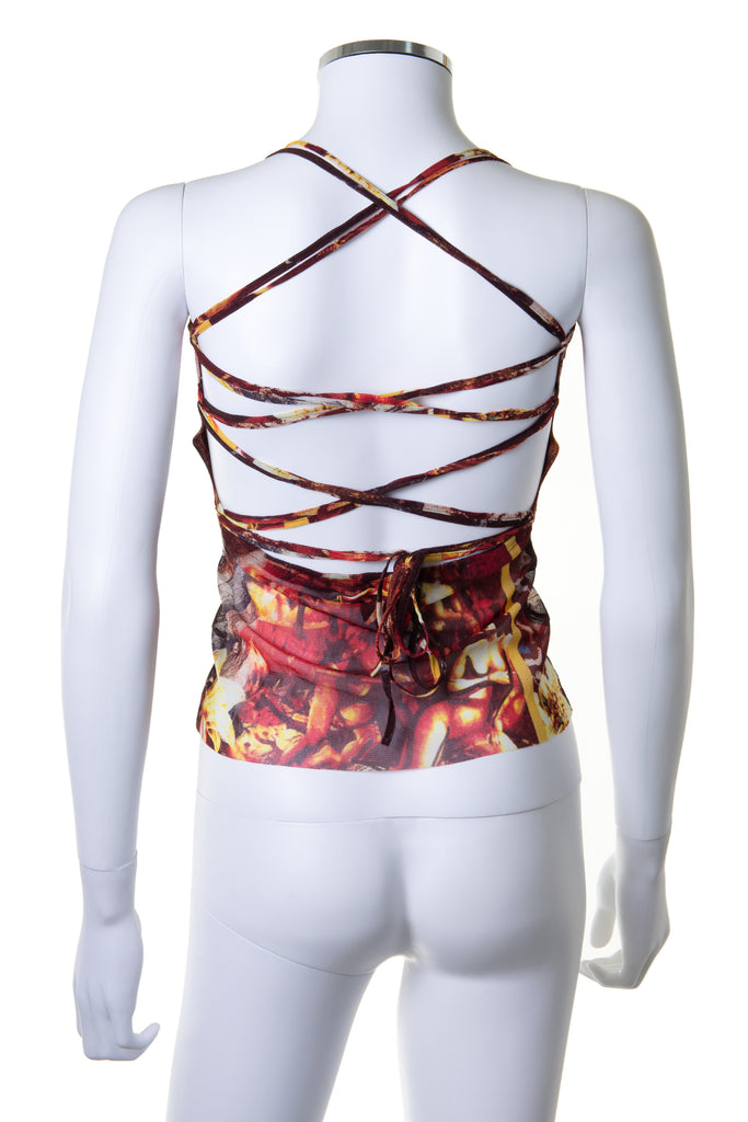 Jean Paul Gaultier Mesh Top with Laceup Back - irvrsbl