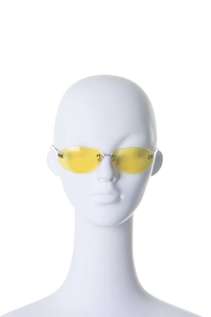 Chanel Yellow Rimless Sunglasses - irvrsbl