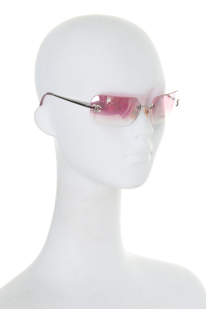 ChanelPink Rimless Sunglasses- irvrsbl