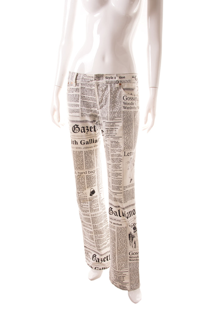 John Galliano Newspaper Printed Pants - irvrsbl