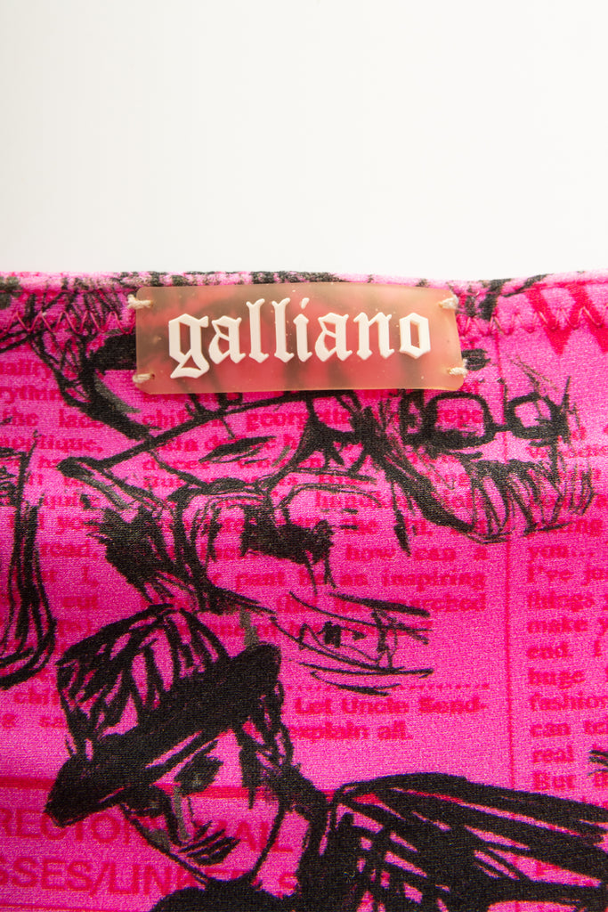 John Galliano Pink Newspaper Dress - irvrsbl
