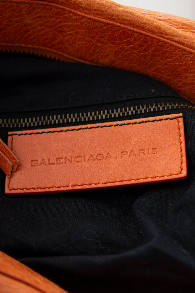 Balenciaga Orange Motorcycle Bag - irvrsbl