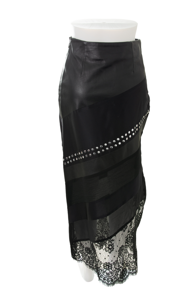 Moschino Leather and Lace Skirt - irvrsbl