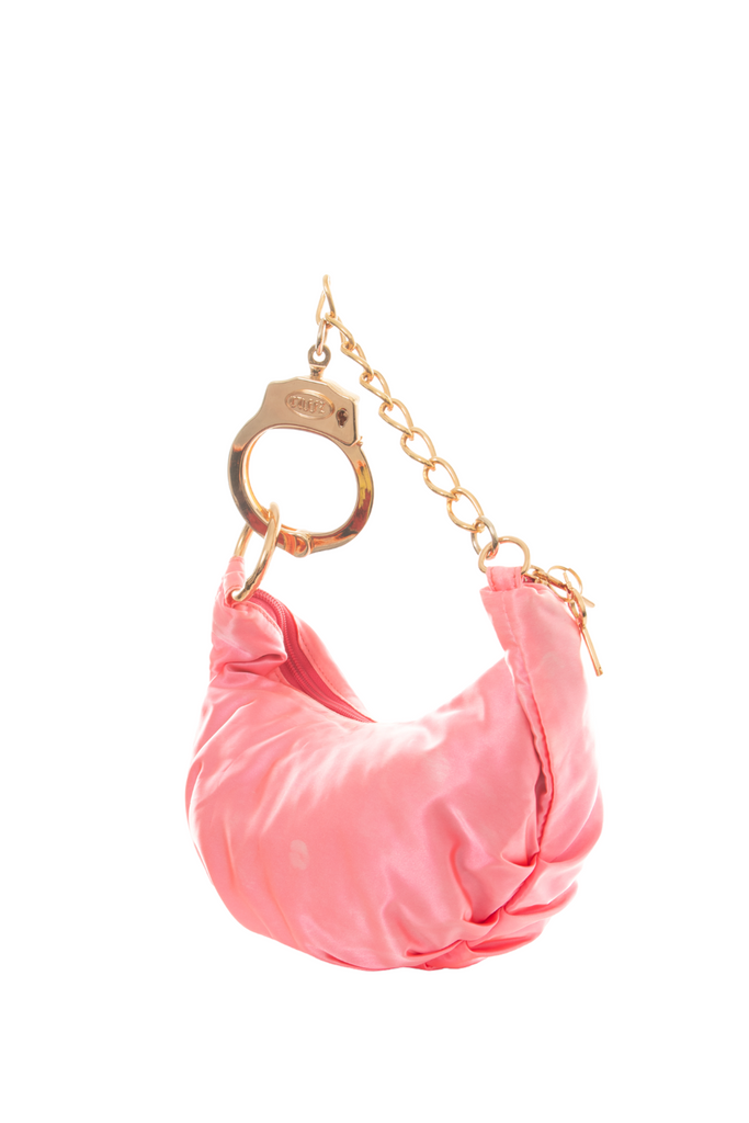 Cuffz by Linz Satin Handcuff Bag in Pink - irvrsbl