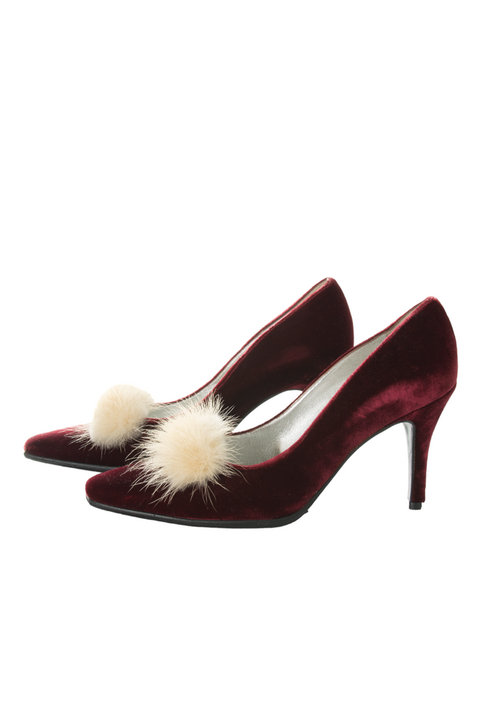 Dolce and Gabbana Velvet Heels with Fur - irvrsbl