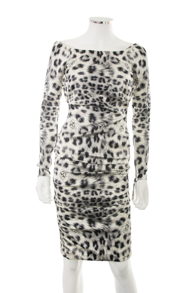 Roberto Cavalli Long Sleeve Leopard Print Dress - irvrsbl