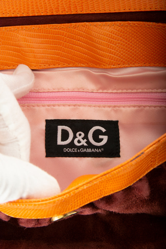 Dolce and Gabbana Suede Shoulder Bag in Maroon - irvrsbl
