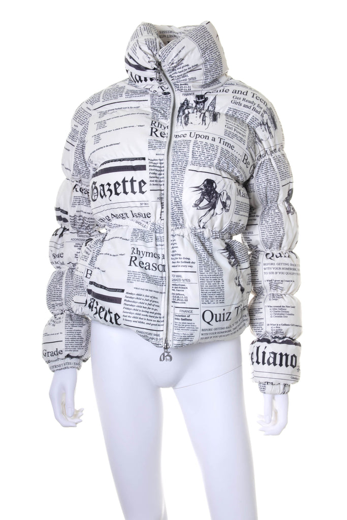 John Galliano Newspaper Puffer Jacket - irvrsbl