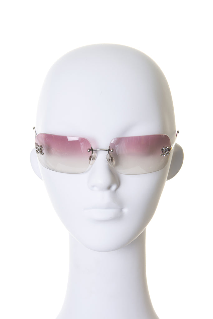 Chanel Ombre Sunglasses with Crystal CC Charms - irvrsbl