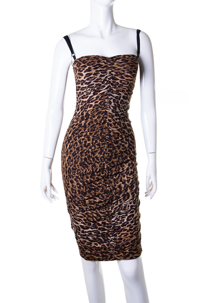 Dolce and Gabbana Ruched Leopard Dress - irvrsbl