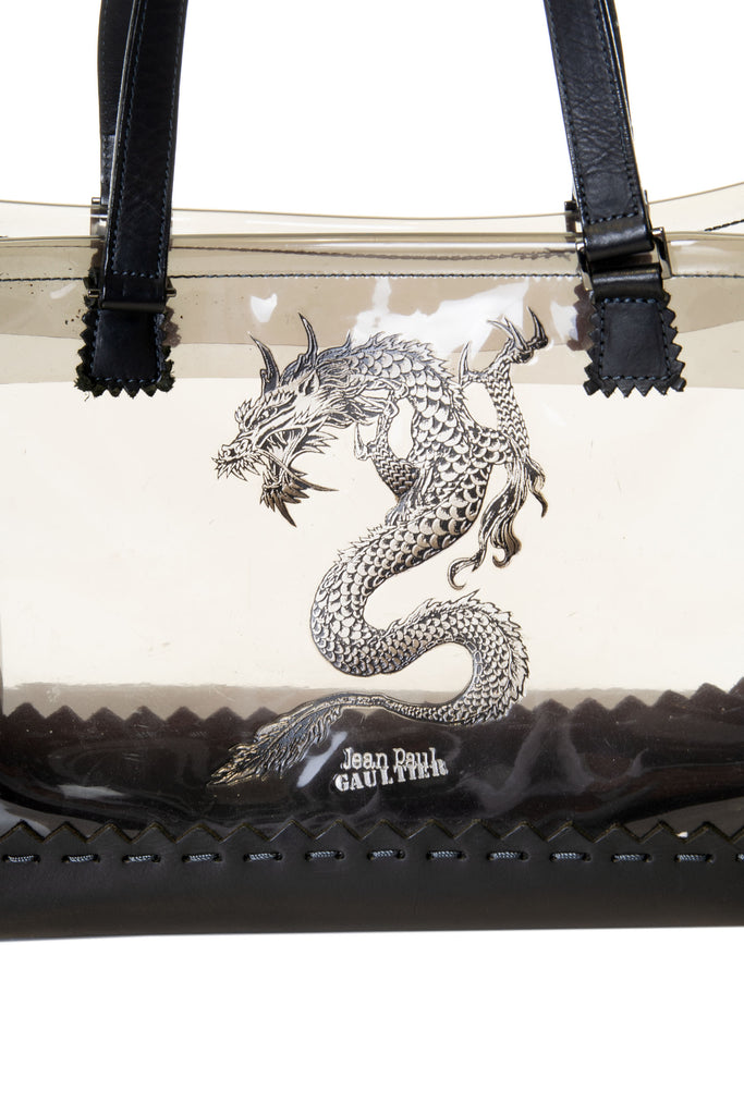 Jean Paul Gaultier Clear Tote Bag with Dragon Motif - irvrsbl