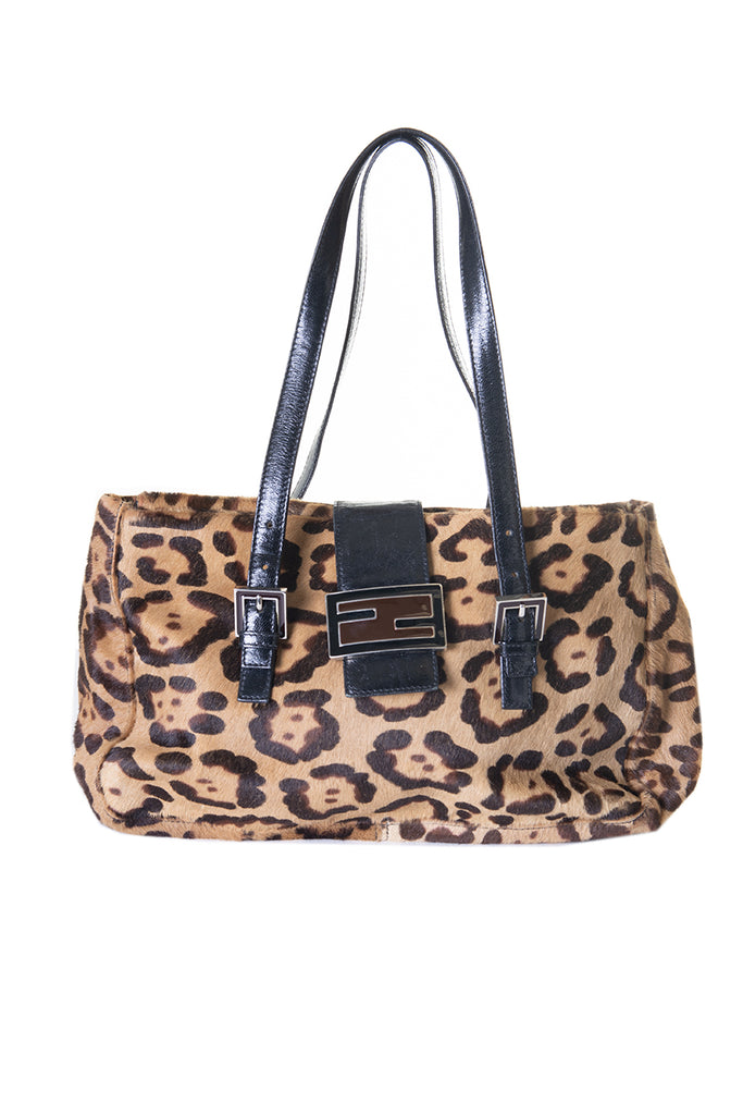 Fendi Leopard Print Calf Hair Handbag - irvrsbl