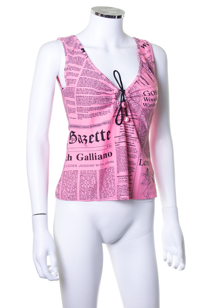 John Galliano Gazette Top in Pink - irvrsbl