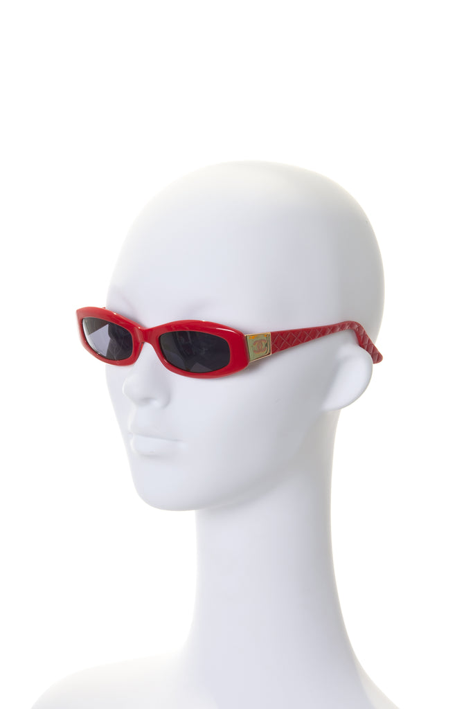 Chanel Quilted Red Sunglasses - irvrsbl