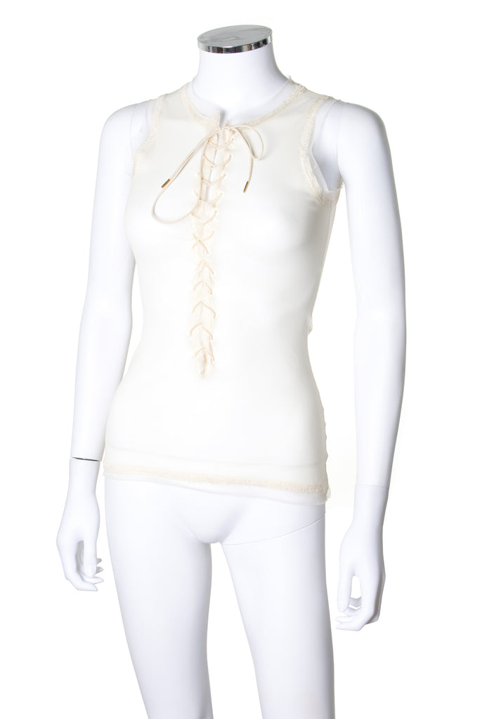 Jean Paul Gaultier Lace Up Mesh Top - irvrsbl