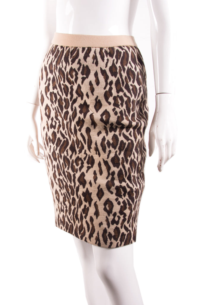 Norma Kamali Leopard Print Knit Skirt - irvrsbl