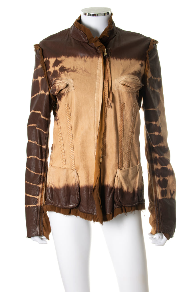 Roberto CavalliTie Dye Leather Jacket- irvrsbl