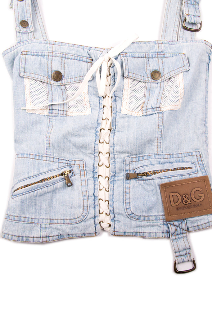 Dolce and Gabbana Lace Up Denim Top - irvrsbl