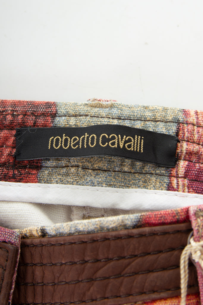 Roberto CavalliLeather Patchwork Pants- irvrsbl