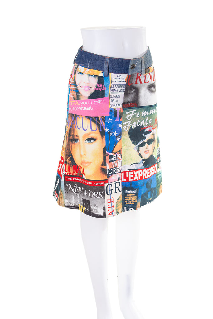 Dolce and Gabbana Tabloid Magazine Print Skirt - irvrsbl