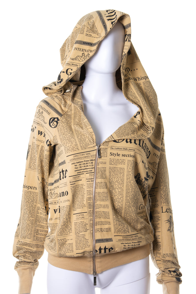 John Galliano Gazette Print Hooded Jacket - irvrsbl