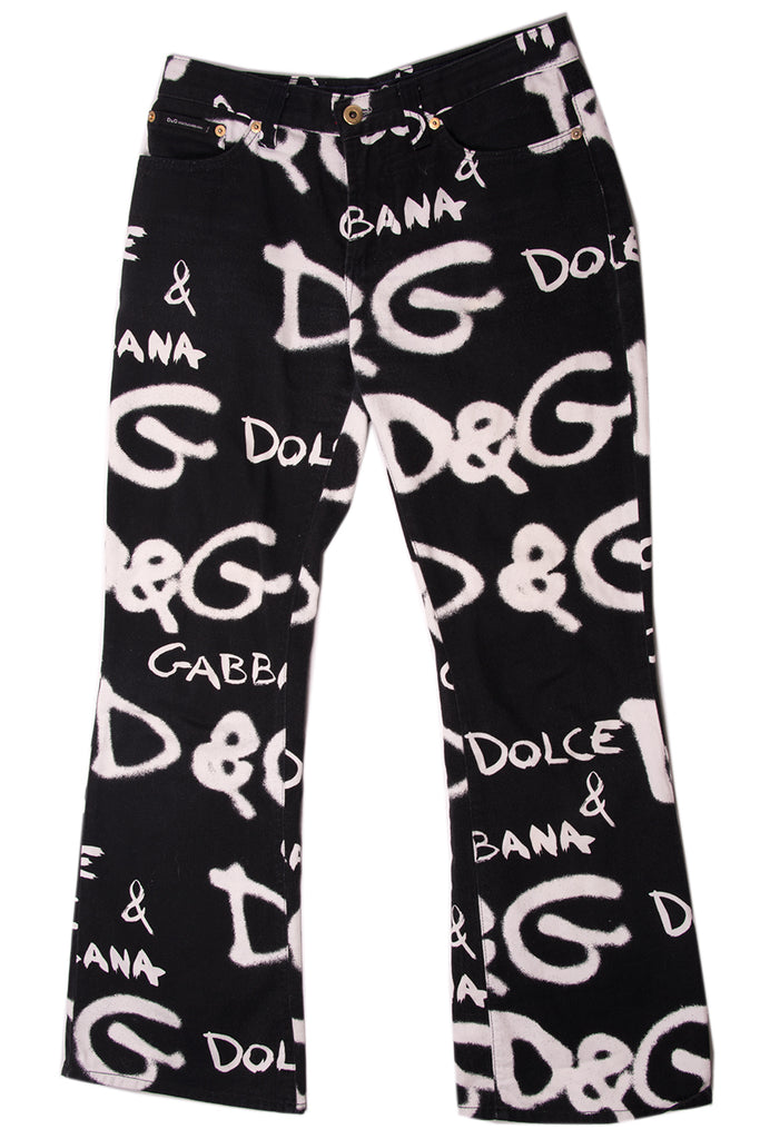 Dolce and Gabbana Graffiti Print Jeans - irvrsbl