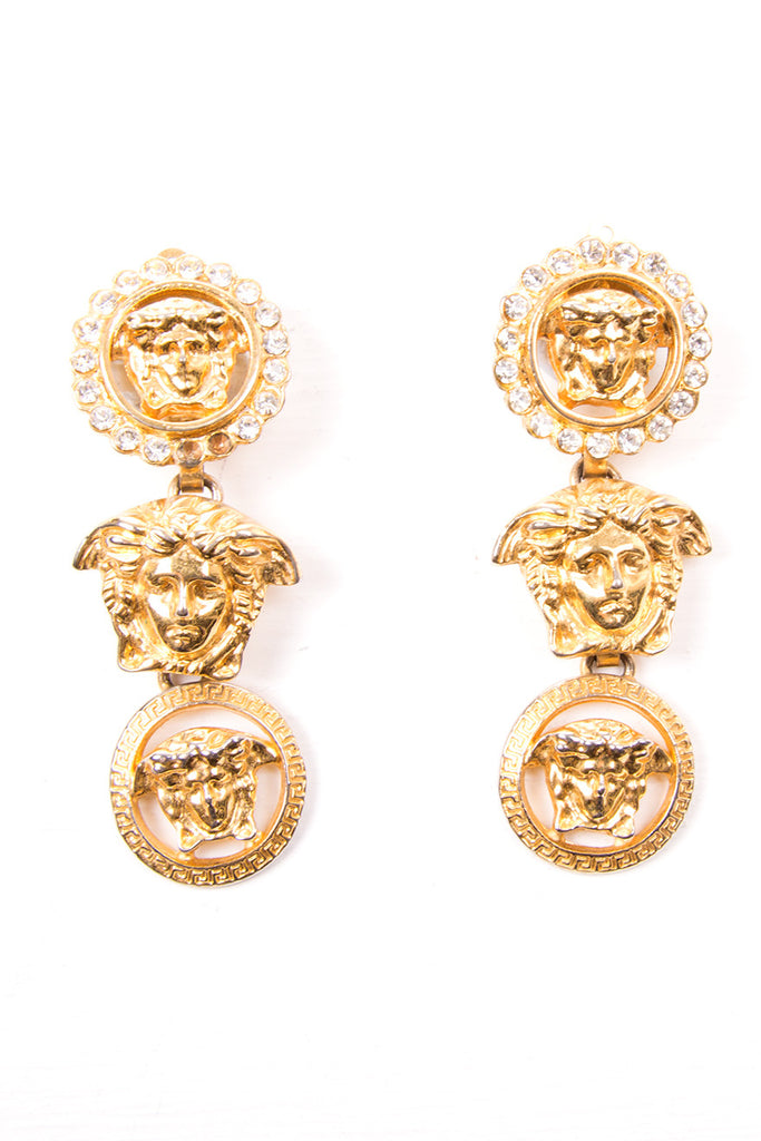 Versace Rhinestone Drop Earrings - irvrsbl