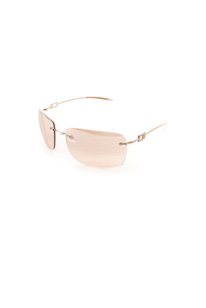 Gucci Frameless Reflective Gold Sunglasses - irvrsbl