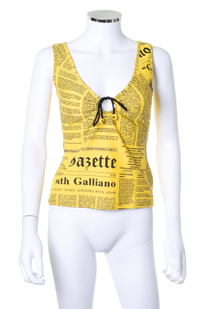 John Galliano Gazette Top in Yellow - irvrsbl