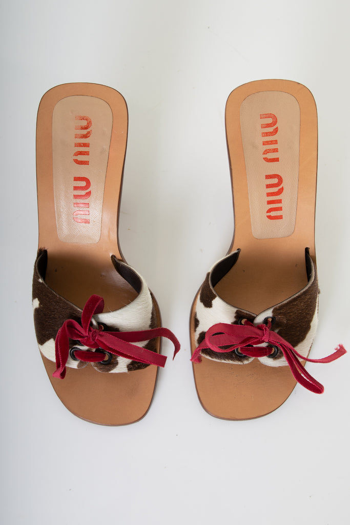 Miu Miu Cowhide Mules 37.5 - irvrsbl