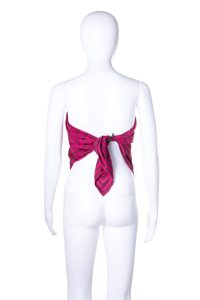 Fendi Pink Monogram Silk Scarf - irvrsbl