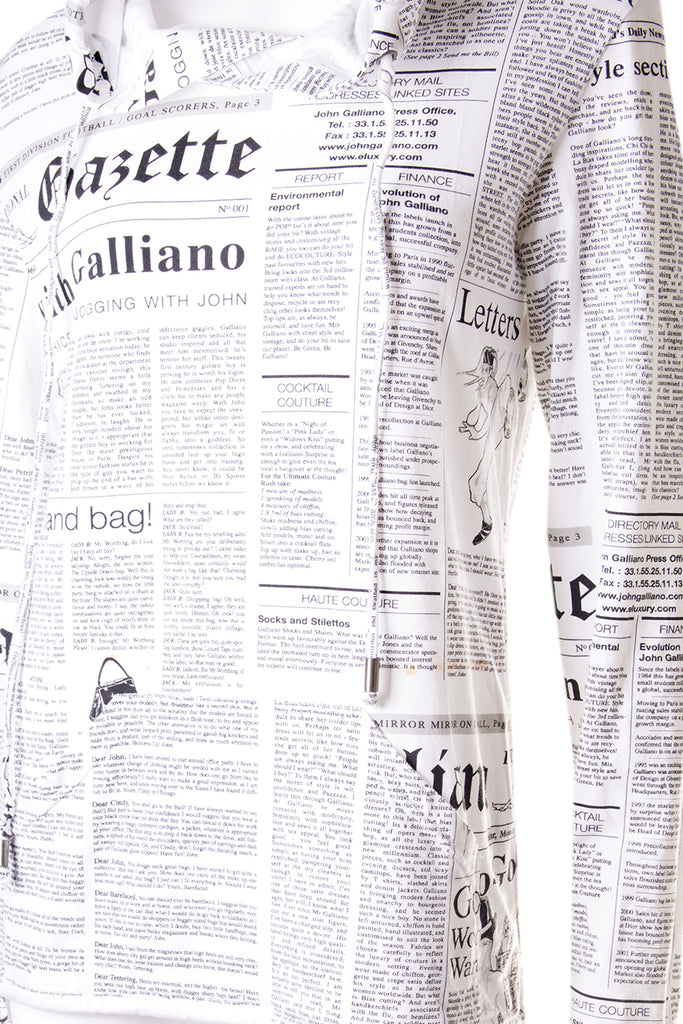 John Galliano Gazette Print Hooded Top - irvrsbl