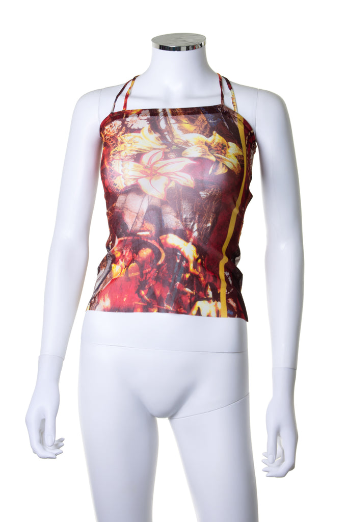 Jean Paul Gaultier Mesh Top with Laceup Back - irvrsbl
