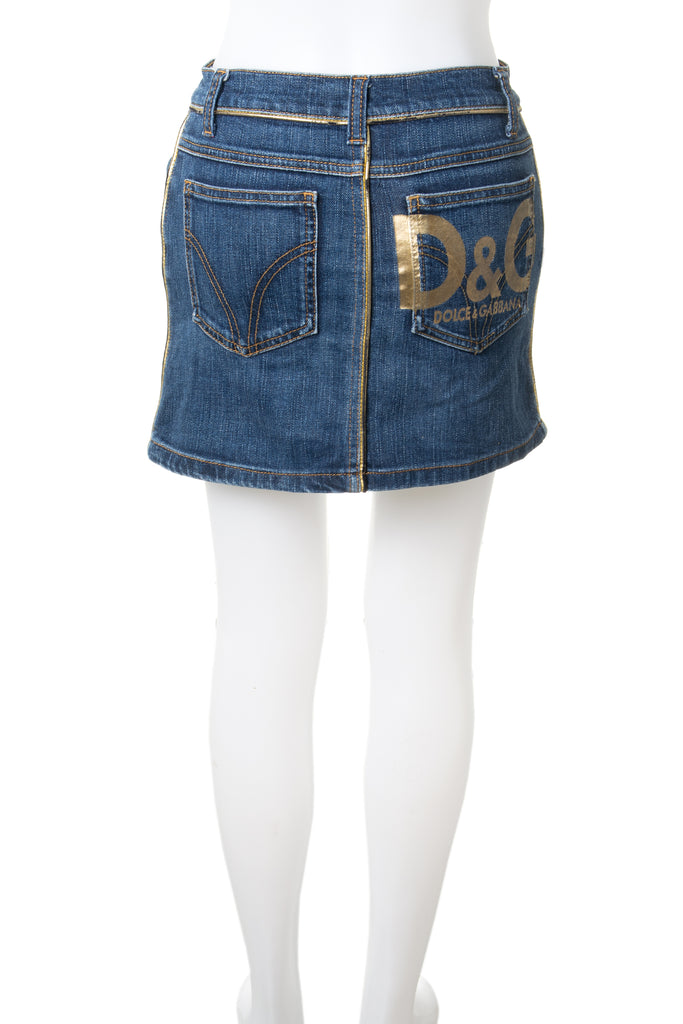 Dolce and Gabbana Gold Logo Mini Skirt - irvrsbl