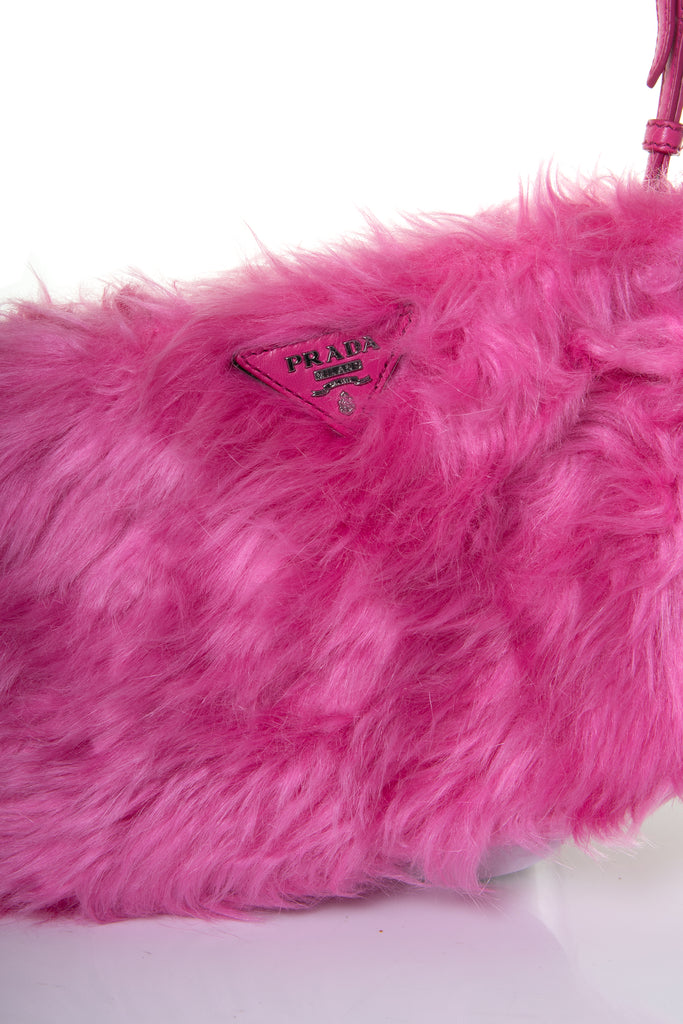 Prada Pink Eco Fur Clutch - irvrsbl