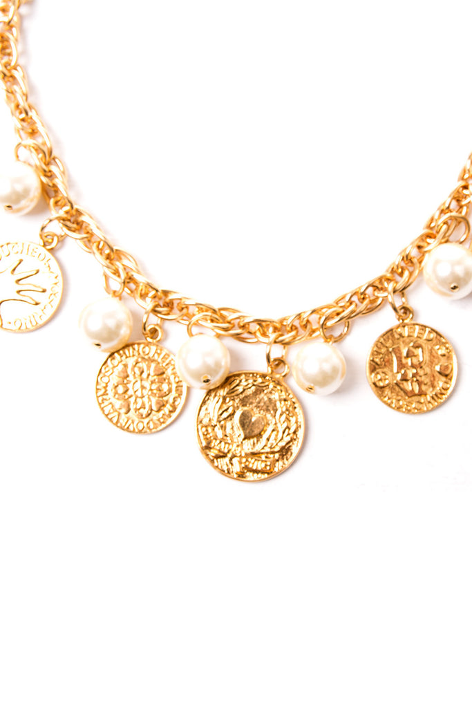 Moschino Coin and Pearl Necklace - irvrsbl