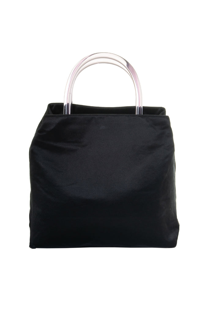 PradaSatin Bag with Acrylic Handle- irvrsbl