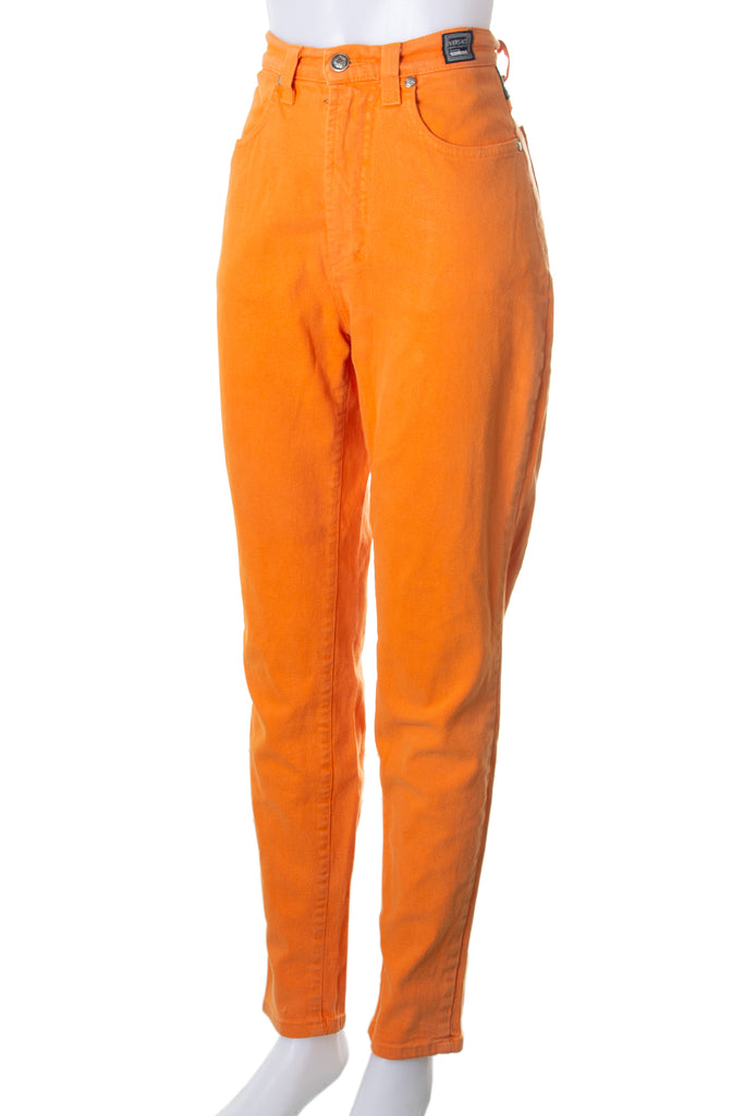 Versace High Waisted Jeans in Orange - irvrsbl