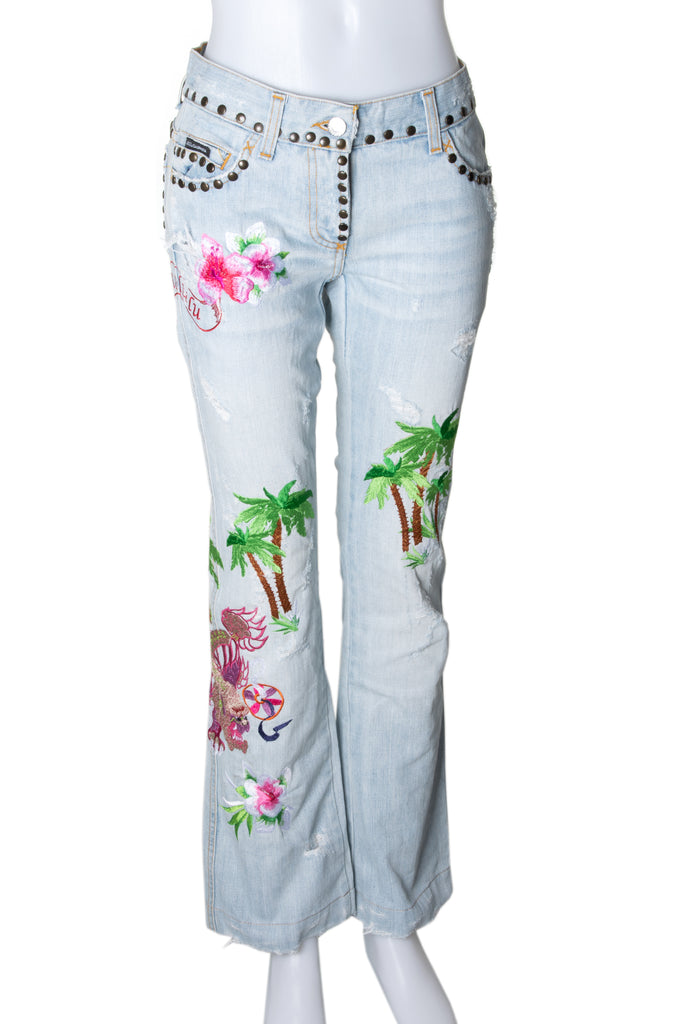 Dolce and GabbanaEmbroidered Jeans- irvrsbl