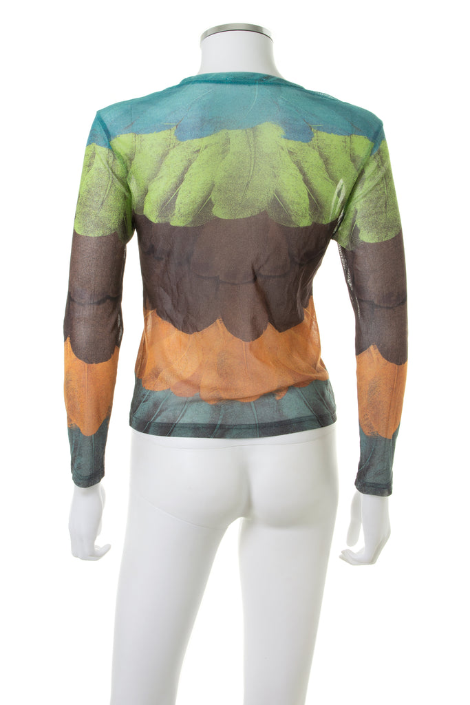 Issey Miyake Feather Print Top - irvrsbl