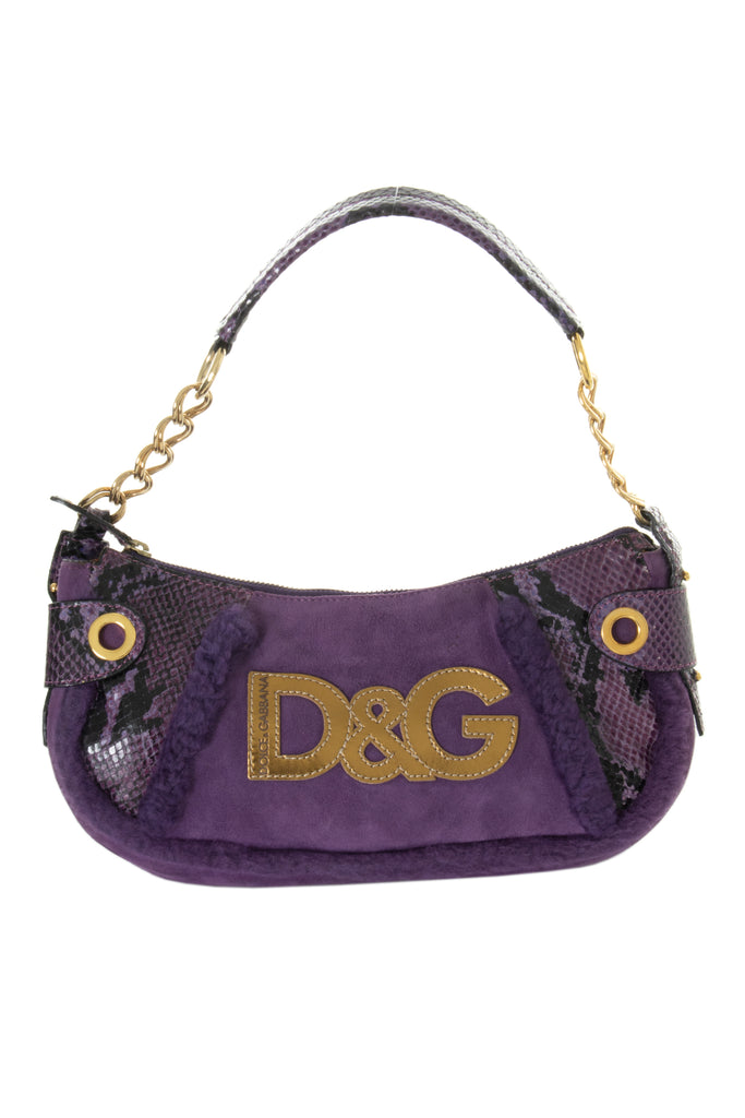 Dolce and GabbanaPurple Shearling Bag- irvrsbl